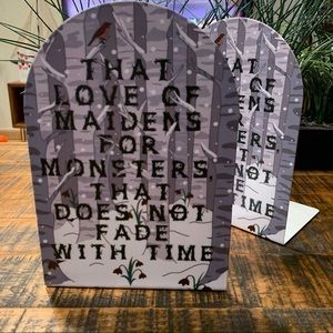 Monsters Quote Metal Bookends - Owlcrate, set of 2